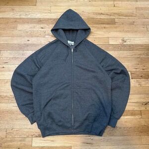 90s Lee Grey Zip Up Basic Hoodie Size Large